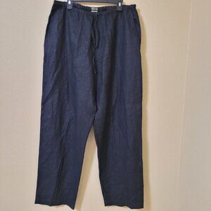100% Linen Pants Dorian Bolick Collection Size L Summer Vacation Lagenlook